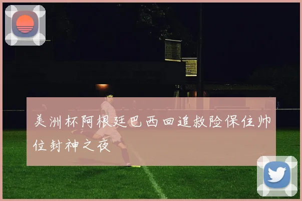 美洲杯阿根廷巴西回追救险保住帅位封神之夜